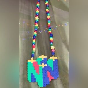 Nintendo 64 Handmade Perler/Kandi Necklace
